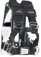 Dive Rite TransPlate Harness | A hybrid harness designed for divers who want the support of a backpack-style harness for better weight-load distribution, yet wish to dive a hard metal backplate. Designed like a mountaineer's backpack, the TransPlate harness disperses weight across the hips and back, minimizing shoulder strain. When used with a 6-pound steel backplate, divers can remove or minimize weight pockets. Adjustable straps adapt to a wide variety of exposure suits and means easy donning and doffing. The modular design allows for customization with a wide variety of pockets and accessories. Available in sizes M to XXL. Made in the U.S.A.