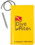 Dive wRite Notebook AC2062 | Dive wRite Notebook is a 45-page notebook that is waterproof and reusable. It comes with a solid, carbon-stick pencil attached by a lanyard and is small enough to be carried in a pocket. | Dive Slates