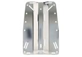 Dive Rite Back Plates | The Dive Rite Back Plate design has been the industry standard since 1984. Dive Rite Back Plates are perfect for the diver who loves simplicity with a wide range of accessory mounting options. The recently redesigned aluminum and stainless steel back plates are highly polished with rounded upper corners and include doubles mounting slots that allow easy assembly on doubles without alignment concerns. Dive Rite Backplates incorporate several features including tank cam band slots, doubles mounting slot, and a crotch strap slot. ABS back plate features a 1.0-inch slot allowing only a 1.0-inch crotch strap. Aluminum and stainless steel back plates are both designed with 1.0-inch and 2.0-inch slots to accommodate your choice of crotch strap and come with holes along the sides for mounting accessories. | Dive Rite Technical Diving Equipment