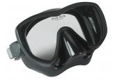 Dive Rite ES145&nbsp;Frameless Mask | The ES145 is a revolutionary new mask design that increases your underwater field of vision by up to 28% over conventional masks. A large, dual teardrop-shaped lens dramatically increases your peripheral and vertical vision. The patented ES145 mask incorporates a low internal volume, achieved by its award winning frameless design, with the benefits of a double edged silicone skirt face seal. The mask is held securely in place with a pure silicone strap and ergonomically designed bullet-proof buckles. The ES145 is available in Black for increased optical clarity.