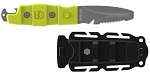 Gear Aid Akua Knife | Whether you're diving the reefs or paddling the river, the Akua rescue knife attaches easily and securely to your PFD, boat deck, or BCD. When the situation arises, quickly release the knife, and cut your way free with the serrated blade, or notify your dive partner with the rounded tank banger. The blunt tip wont puncture inflatables, and works as a pry tip for digging into some shellfish. Be ready for adventure with a sturdy cutting tool at your fingertips.