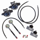 The Hollis SMS regulator kit is designed to take the guessing out when setting up your sidemount regulator configuration. This new kit includes (2) high performance DC1 regulators, proper hose length for the left and right bottles and (2) brass gauges, includes an adjustable regulator necklace. Also available separately are Omni-Swivels for each regulator to help streamline routing and increase comfort.