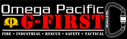 Omega Pacific G-FIRST is the world's lightest carabiner to earn the full-strength, “General” rating from the National Fire Protection Association! Rated to 40kN, this 'biner weighs only 4.6 oz—almost 10% lighter than other G-Rated aluminum 'biners and less than half the weight of steel carabiners. | Fire | Industrial | Rescue | Safety | Tactical