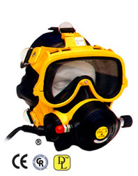 The Kirby Morgan EXO Full Face Mask was designed for both surface supplied and scuba diving. By enclosing the divers eyes, nose and mouth, the EXO permits nearly normal speech when used in conjunction with most wireless, and all hardwire underwater communication systems. Its light weight design allows divers to work long dives with no jaw or neck fatigue. The ear equalization device, a nose block which is adjustable to several different heights, fits a wide variety of noses and faces. The oral nasal in the Balanced models helps keep the CO2 levels to a minimum and improves breathing and communications. -- Popular for many Public Safety Diving, SAR, Commercial Diving, and Military applications.