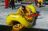 Oceanid inflatable rescue craft | The Rapid Deployment Craft is simply the best, fast-response, ice rescue craft available at any price. The craft surrounds one or more rescuers in an ultra buoyant and protective inflated perimeter. | RESCUE BANANA