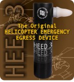 Submersible Systems Helicopter Emergency Egress Device 3 | HEED 3 | The HEED III is a refillable fully self contained breathing device. Refilling HEED III is about as difficult as refilling a bike tire. Simply attach the patented HEED III refill adapter to any breathing air compressor or filled standard size 3000 psi SCUBA tank. The always-on regulator is ready to deliver life-saving air in an underwater emergency or toxic air environment. | Submersible Systems HEED 3 is CE approved