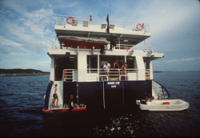 Aqua Cat Cruises | Exhumas Bahamas live-aboard dive trip | Aqau Cat dive platform | Bahamas Group Dive Trip