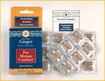 Sailors' Secret Ginger | While some people seem to be unaffected by motion sickness except in the most extreme conditions, many people suffer a reaction to motion while flying, sailing, riding in automobiles and trains, or playing video games. Among the range of symptoms are upset stomach, nausea, vomiting, headache, dizziness, paleness and fatigue. -- In a 1982 study Mowrey and Clayson first showed powdered Ginger root to be effective in treating motion sickness. In their study 940mg of ginger was shown to be far superior to 100mg of Dramamine and a placebo in relieving the symptoms of nausea and vomiting. This prompted research by NASA in 1988. In another 1988 study and perhaps the most relevant and widely quoted study, ginger given to Danish naval cadets unaccustomed to sailing in high seas. Ginger was shown to reduce the tendency to vomiting and cold sweating compared to a placebo in the double blind test and no side effects were reported. A 1989 study by S. Holtman reported that neither the inner ear nor the visual system, both of which are critical in the occurrence of motion sickness, were influenced by ginger, thus creating many fewer uncomfortable side effects.