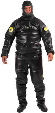 Viking HDS 1000 Magnum Drysuits | There is a definite need within the professional diving community to have access to minimum performance requirements for equipment used to protect divers required to enter both chemically and biologically contaminated water. Trelleborg Protective Products has developed a test matrix to quantify the performance of the Viking dry diving suits for use in these kinds of waters. In lieu of defined acceptable standards within the diving community, we have taken the National Fire Protection Association (NFPA) standards for chemical protective clothing and modified it to test dry diving suits. The NFPA standard provides the benchmark performance criteria to approve suits for first responders entering unknown hazardous chemical environments. | Viking HDS 1000 Surveyor, Viking HDS 1000 Turbo, Viking HDS 1000 Magnum,... | Viking Vulcanized Rubber Dry Suits | Popular for many Public Safety Diving, SAR, Commercial Diving, and Military applications.
