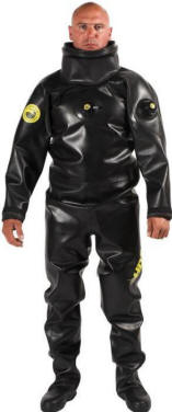 Viking HD1500 Drysuits | There is a definite need within the professional diving community to have access to minimum performance requirements for equipment used to protect divers required to enter both chemically and biologically contaminated water. Trelleborg Protective Products has developed a test matrix to quantify the performance of the Viking dry diving suits for use in these kinds of waters. In lieu of defined acceptable standards within the diving community, we have taken the National Fire Protection Association (NFPA) standards for chemical protective clothing and modified it to test dry diving suits. The NFPA standard provides the benchmark performance criteria to approve suits for first responders entering unknown hazardous chemical environments. | Viking HDS 1000 Surveyor, Viking HDS 1000 Turbo, Viking HDS 1000 Magnum,... | Viking Vulcanized Rubber Dry Suits | Popular for many Public Safety Diving, SAR, Commercial Diving, and Military applications.