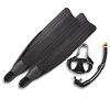 OMER Pelagic Freediving Set | Black silicone Alien mask | Zoom snorkel | Eagleray fins | Entry Level Freediving Equipment