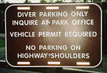 Madeira Wreck Diver Parking Lot - - Entrance sign - - Located just North of the main entrance to Split Rock Lighthouse State Park (Minn. Hwy. 61, 20 miles northeast of Two Harbors). - - Photo: Scuba Center